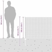 VidaXL Hek met paal zilver 1 x 10 m staal - thumbnail