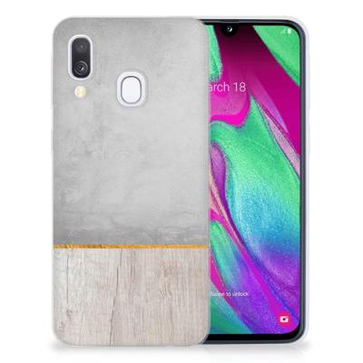Samsung Galaxy A40 | Bumper Hoesje | Wood Concrete