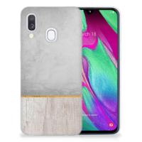 Samsung Galaxy A40 | Bumper Hoesje | Wood Concrete - thumbnail