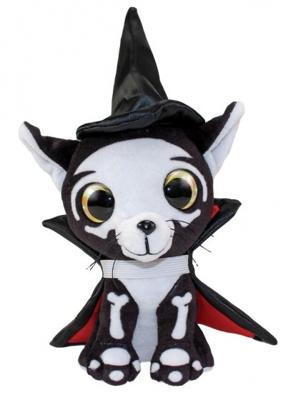 Lumo Stars knuffel Lumo Cat Spooky Classic 15 cm zwart/wit