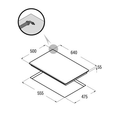 Gaskookplaat Cata LCIB 6031 BK 60 cm 3000 W