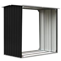 Haardhoutschuur 172x91x154 cm gegalvaniseerd staal antraciet - thumbnail
