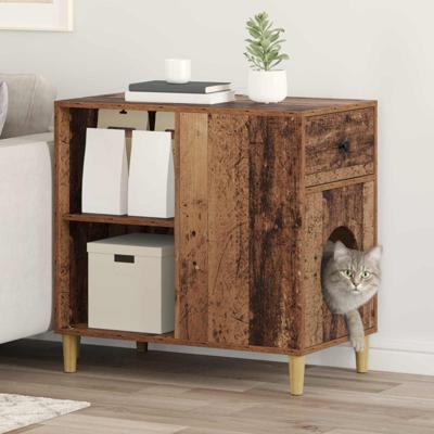Kattenhuis Oudhout 72 x 42,5 x 70 cm Bewerkt hout