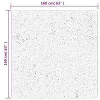 Vloerkleed shaggy hoogpolig modern 160x160 cm crème en zwart - thumbnail