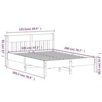 Bedframe zonder matras massief grenenhout 120x200 cm - thumbnail