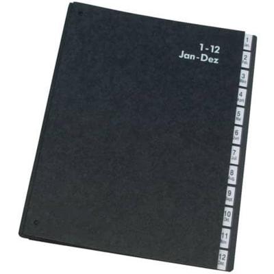 Q-CONNECT sorteermap, karton, ft A4, 12 delen, zwart