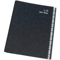 Q-CONNECT sorteermap, karton, ft A4, 12 delen, zwart - thumbnail