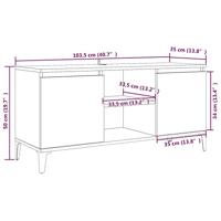 Tv-meubel met metalen poten 103,5x35x50 cm grijs sonoma eiken - thumbnail