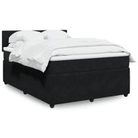 Boxspring met matras fluweel zwart 140x190 cm - thumbnail