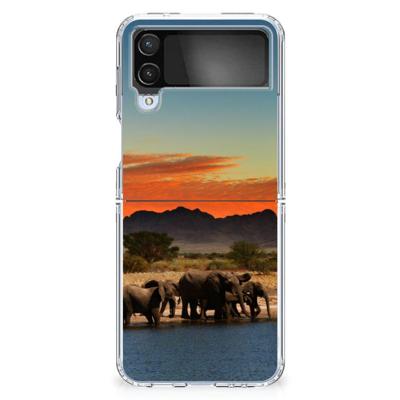 Samsung Galaxy Z Flip 4 | TPU Hoesje | Olifanten Samsung Galaxy Z Flip 4 | TPU Hoesje | Olifanten