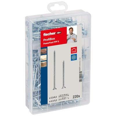 Fischer 562279 Meisterbox PowerFast II SK PZ Spaanplaatschroeven assortiment Kruiskop Pozidriv Staal Galvanisch verzinkt 1 set(s)