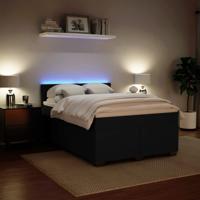 Boxspring met matras fluweel zwart 140x190 cm - thumbnail