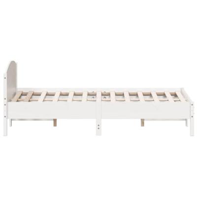 Bedframe met hoofdbord massief grenenhout wit 120x200 cm