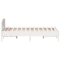 Bedframe met hoofdbord massief grenenhout wit 120x200 cm - thumbnail