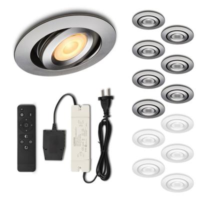 Set LED-inbouwspot met afstandsbediening Piccolo zilver 3W dimbaar 1-12 stuks