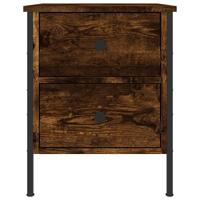 Nachtkastje 40x42x50 cm bewerkt hout gerookt eikenkleurig - thumbnail