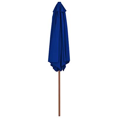 VidaXL Parasol met houten paal 270 cm blauw