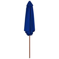 VidaXL Parasol met houten paal 270 cm blauw - thumbnail
