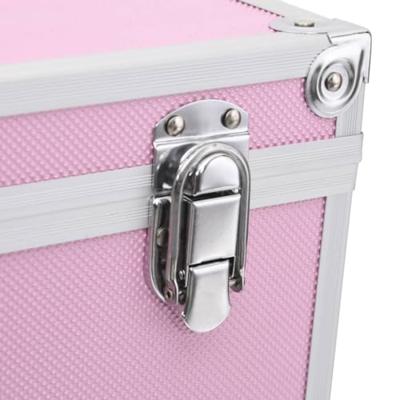 VidaXL Make-up koffer 37x24x40 cm aluminium roze