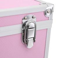 VidaXL Make-up koffer 37x24x40 cm aluminium roze - thumbnail