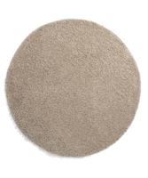 Tapeso Rond hoogpolig vloerkleed shaggy Trend effen - champagne - 200 - thumbnail