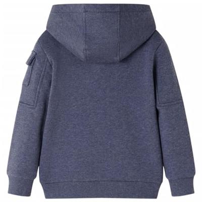 VidaXL Kindervest met capuchon en rits 128 gemêleerd donkerblauw