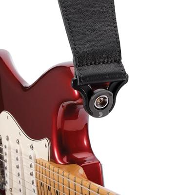 D&apos;Addario 30BAL00 Comfort Leather Auto Lock Guitar Strap Black gitaarband - thumbnail