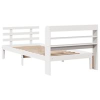 Bedframe met hoofdeinde zonder matras 90x190 cm wit - thumbnail