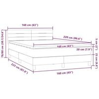 Boxspring met matras fluweel roze 160x220 cm - thumbnail
