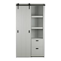 vtwonen Opbergkast 'Slide' met staldeur / schuifdeur, kleur Betongrijs - thumbnail