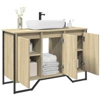 Wastafelkast 91x35x60 cm bewerkt hout sonoma eikenkleurig - thumbnail