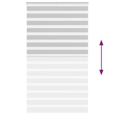 VidaXL Zebra rolgordijn 130x200 cm stofbreedte 125,9 cm lichtgrijs VidaXL Zebra rolgordijn 130x200 cm stofbreedte 125,9 cm lichtgrijs