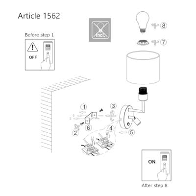 Mexlite Wandlamp noor 1562st staal Mexlite Wandlamp noor 1562st staal
