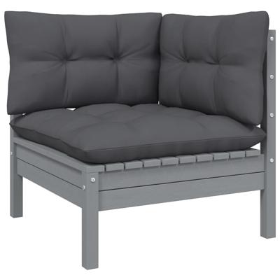 6-delige Loungeset met kussens massief grenenhout - thumbnail
