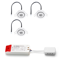 Set LED-inbouwspot Piccolo wit 3W dimbaar IP44 3-6 stuks - thumbnail
