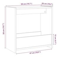 Bijzettafel 50x26x50 cm bewerkt hout artisanaal eikenkleurig - thumbnail