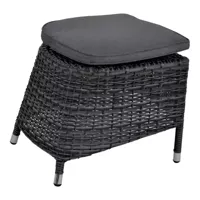 Soho Forte voetenbank wicker hocker antraciet 52x50x42 cm - thumbnail