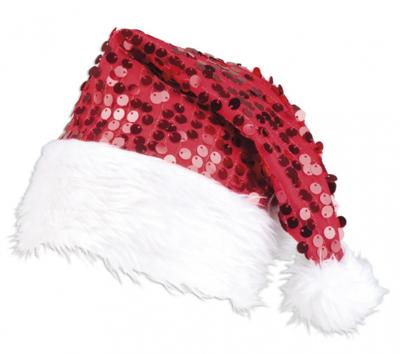 Boland Kerstmuts Pailletten Polyester Rood One-size