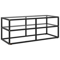 VidaXL Tv-meubel met gehard glas 100x40x40 cm zwart - thumbnail