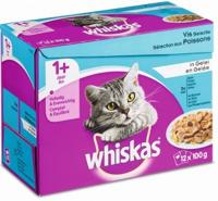 Vis Selectie in gelei maaltijdzakjes multipack 12x85g dierensnack II Whiskas - Whiskas - thumbnail