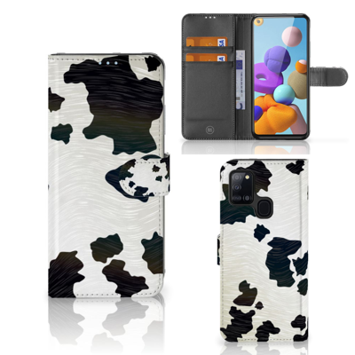 Samsung Galaxy A21s | Telefoonhoesje | Met pasjeshouder | Koeienvlekken Samsung Galaxy A21s | Telefoonhoesje | Met pasjeshouder | Koeienvlekken