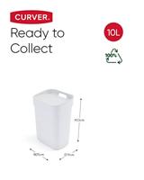 Curver ready to collect prullenbak GFT 10 liter wit-lichtgrijs - thumbnail