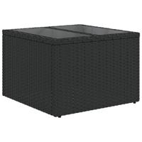 5-delige Loungeset met kussens poly rattan zwart - thumbnail