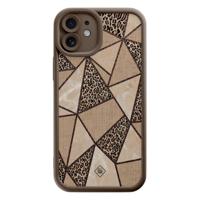 iPhone 12 bruine case - Leopard abstract - thumbnail