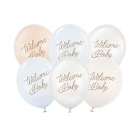 Ballonnen Welcome Baby Blauw Mix Professional (6st) - thumbnail