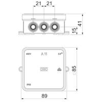OBO Bettermann 2000342 Verdeeldoos (l x b) 85 mm x 85 mm 1 stuk(s) - thumbnail