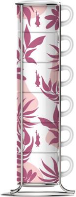 Bialetti Primavera Set van 6 espressokopjes op voet - Roze