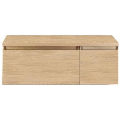 Frozen Badmeubelset 120 cm - Greeplijst in Kleur - Wastafel Onderkast met Bovenblad Casella Oak