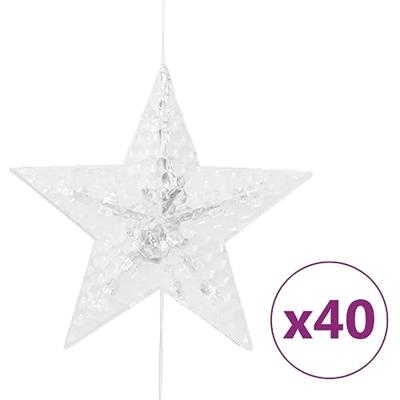 VidaXL Lichtsnoergordijn sterren met 200 led&apos;s en 8 functies koudwit - thumbnail