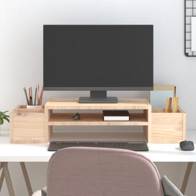 Monitorstandaard 70x27,5x15 cm massief grenenhout
